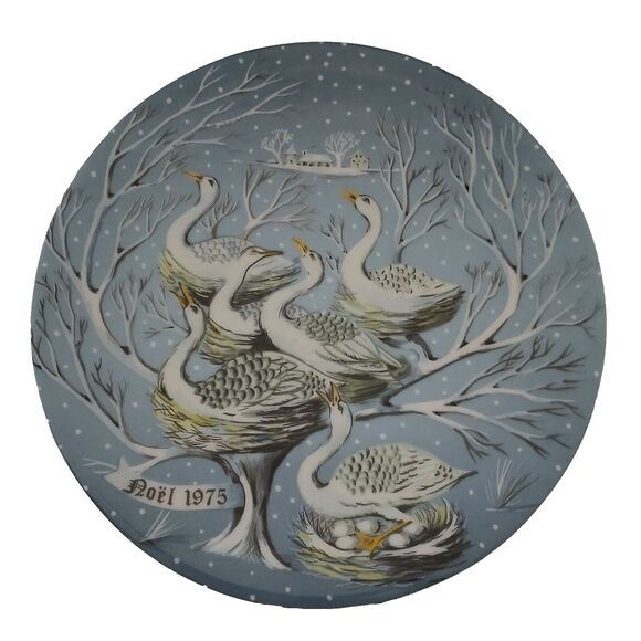 Haviland The 12 Days of Christmas 6 Geese a Laying Plate Original Box 8.25" - Picture 4 of 14